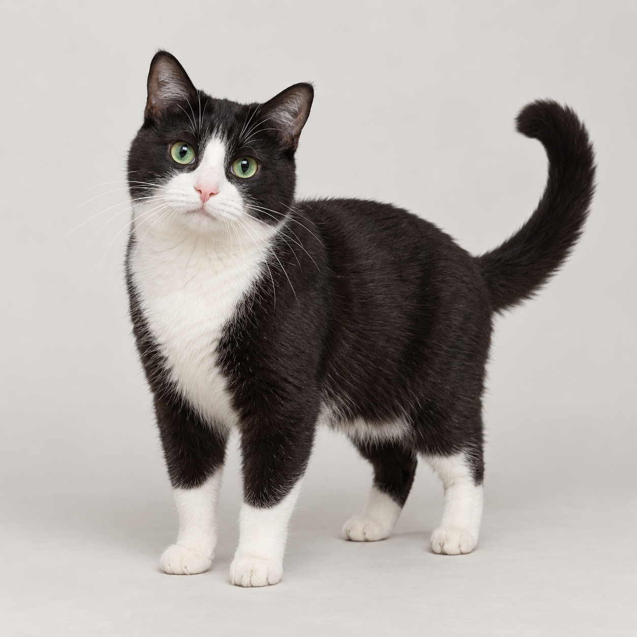 The accepted black-and-white cat avatar used in the BatCat prototype